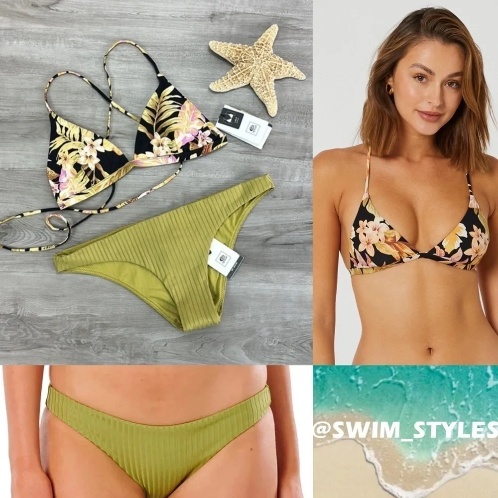 ☀️RIP CURL☀️ SUNDAY SWELL TRI PREMIUM SURF CHEEKY PANT BIKINI SET